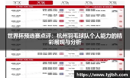 世界杯预选赛点评：杭州羽毛球队个人能力的精彩展现与分析