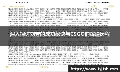 深入探讨刘芳的成功秘诀与CSGO的辉煌历程
