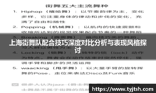 上海街舞队配合技巧深度对比分析与表现风格探讨